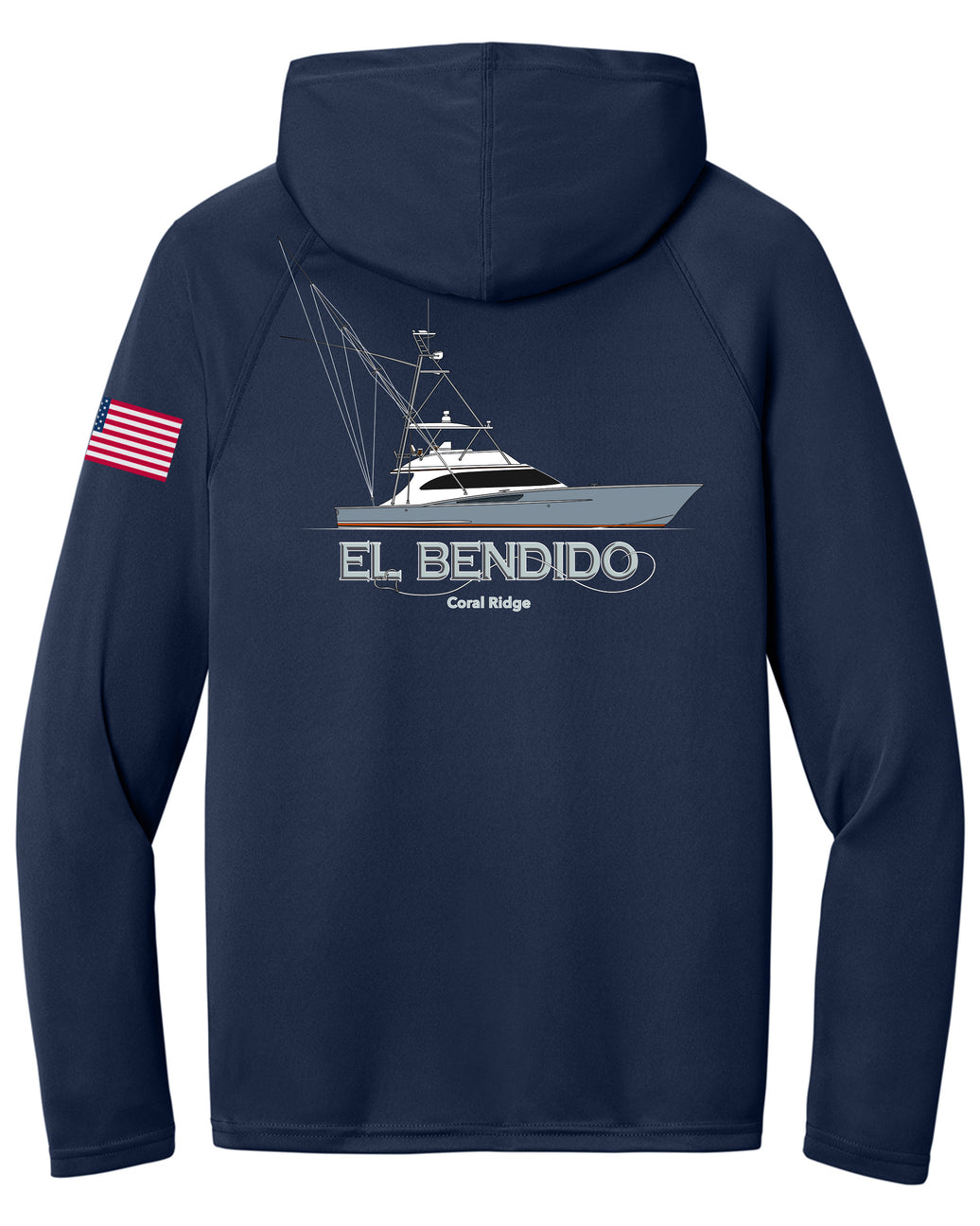 RI Breakers AC Navy Performance Hooded Fishing Shirt